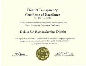 District Transparency Certificate of Excellence, Jan 2016-Jan 2018