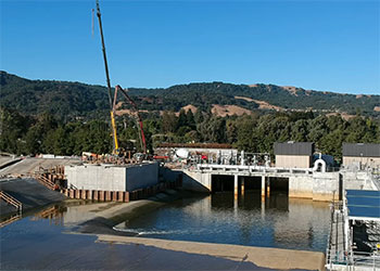 Construction site at water recycling plant