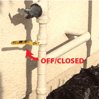 Ball Valve to shut water on/off in closed position