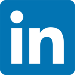 Blue block with the word in inside in white (LinkedIn logo)