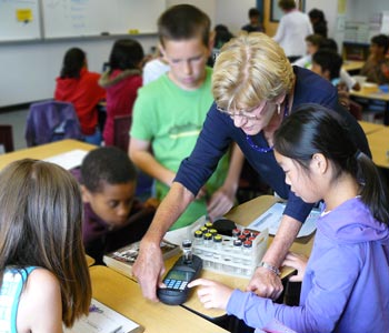 Children and teacher in a classroom